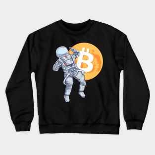 Bitcoin Cryptocurrency Astronaut Crewneck Sweatshirt